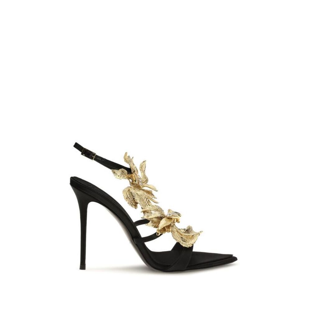 Giuseppe Zanotti Black Viscose Stiletto Heel Women's Sandals
